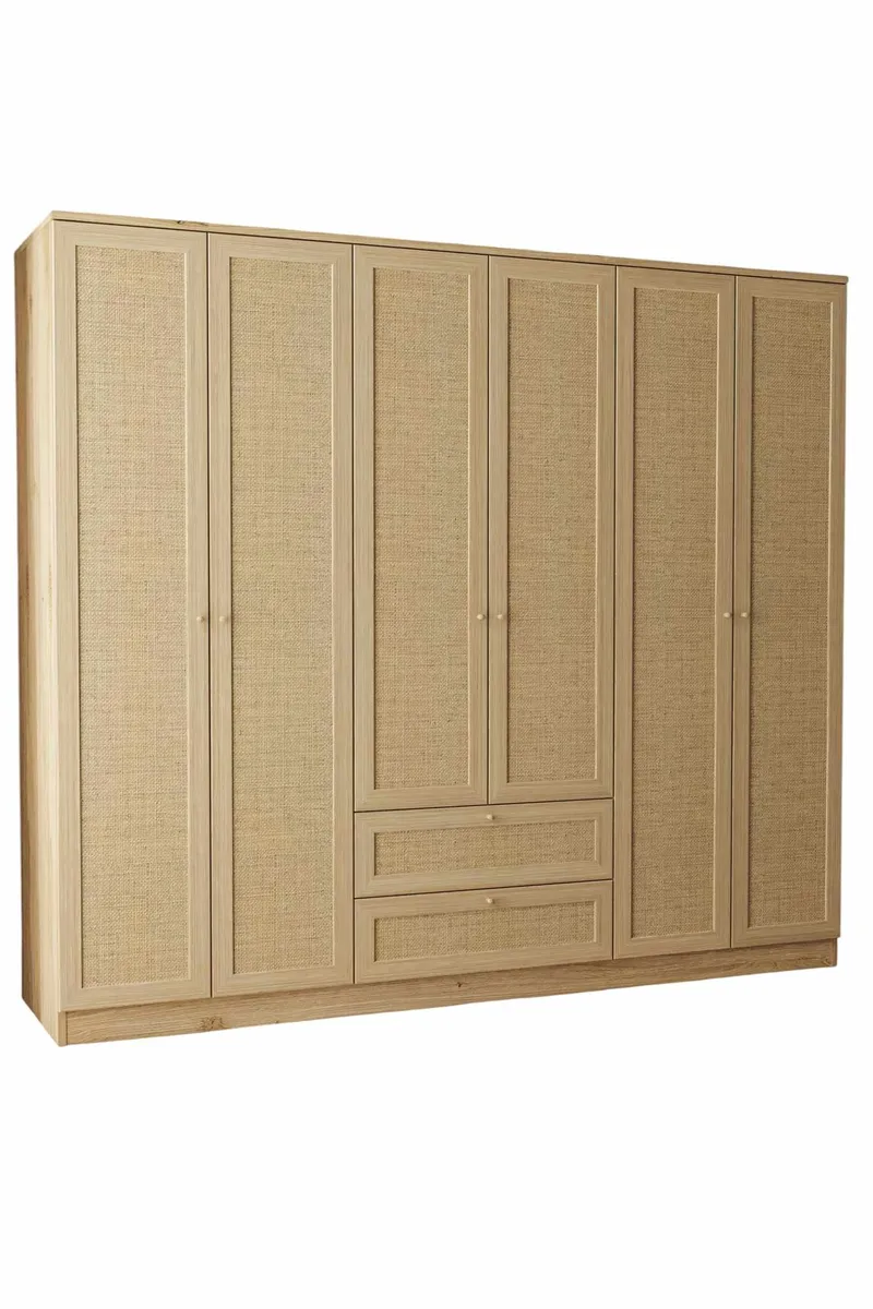 Meyloren Garderob 206x182 cm - Beige - Förvaring - Skåp - Garderobsskåp