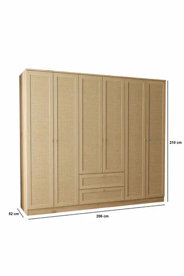 Meyloren Garderob 206x210 cm - Beige - Förvaring - Skåp - Garderobsskåp