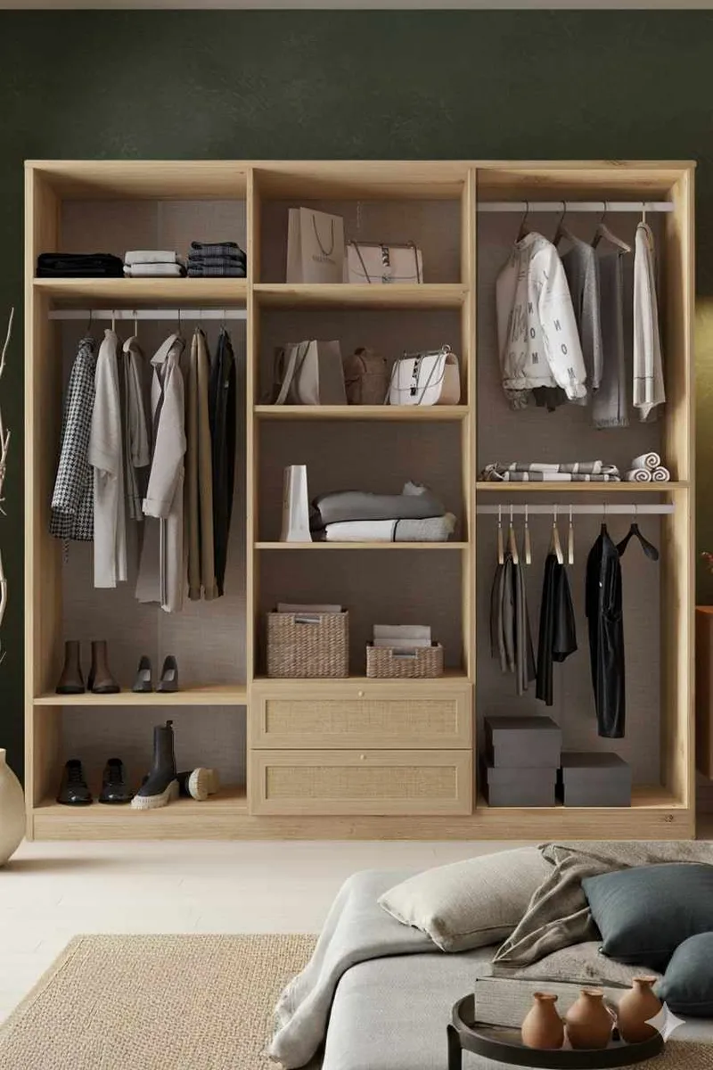 Meyloren Garderob 206x210 cm - Beige - Förvaring - Skåp - Garderobsskåp