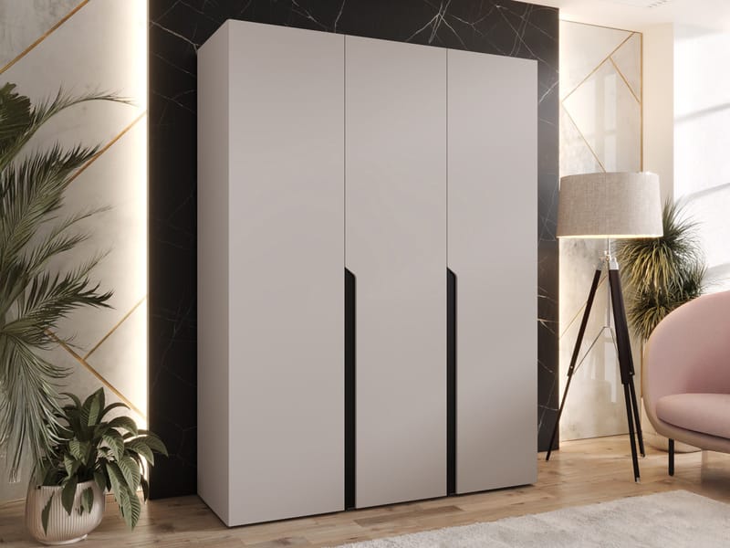 Milias Garderob 150x202 cm - beige, svart - Förvaring - Skåp - Garderobsskåp