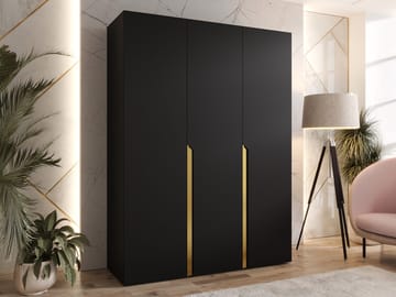 Milias Garderob 150x202 cm - svart/guld - Förvaring - Skåp - Garderobsskåp