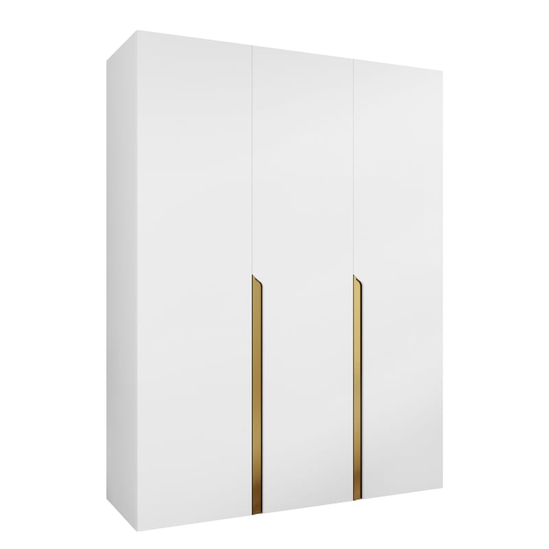 Milias Garderob 150x202 cm, vit, guld