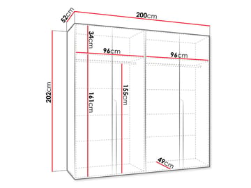 Milias Garderob 200x202 cm - guld/vit - Förvaring - Skåp - Garderobsskåp