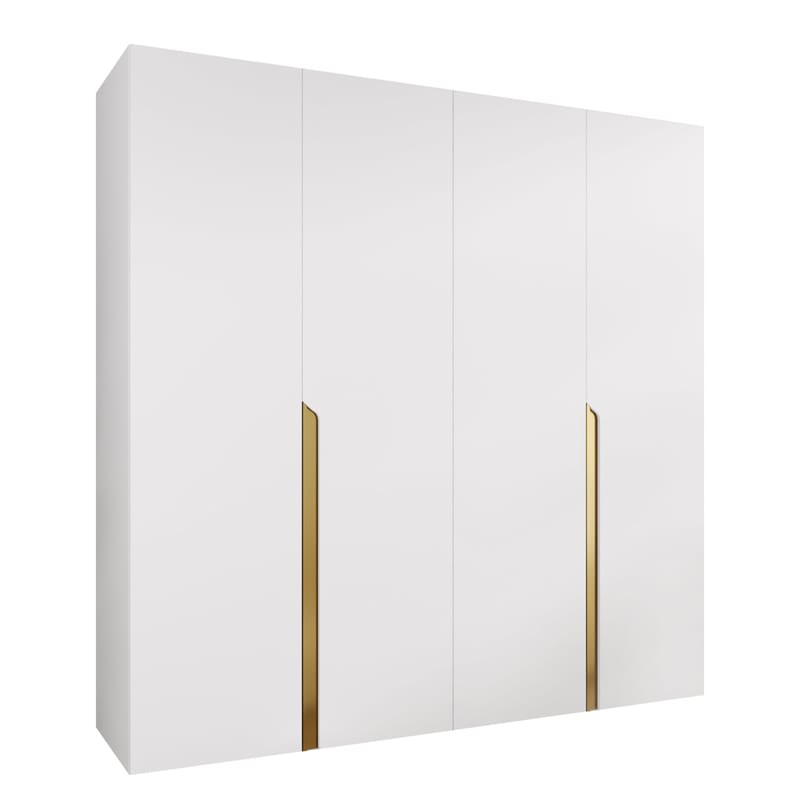 Milias Garderob 200x202 cm, guld/vit