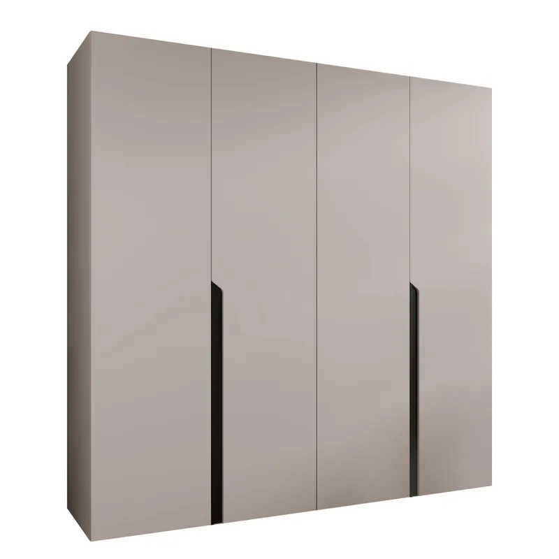 Milias Garderob 200x202 cm, svart, beige