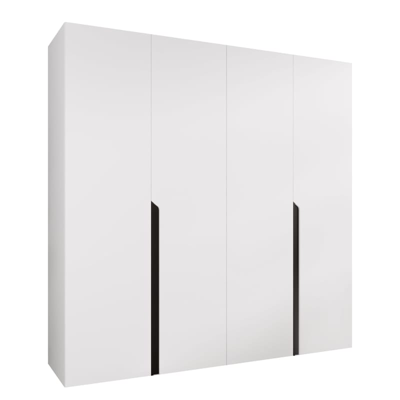 Milias Garderob 200x202 cm, vit, svart