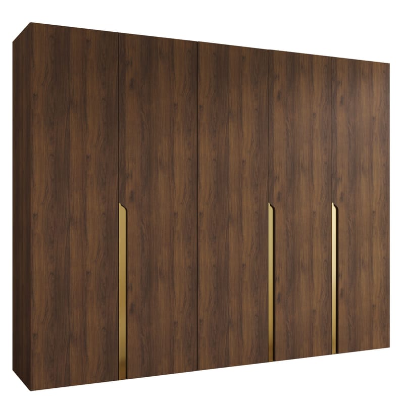 Milias Garderob 250x202 cm, Brun/guld