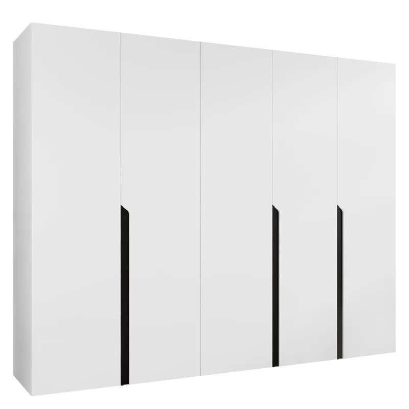 Milias Garderob 250x202 cm, vit, svart