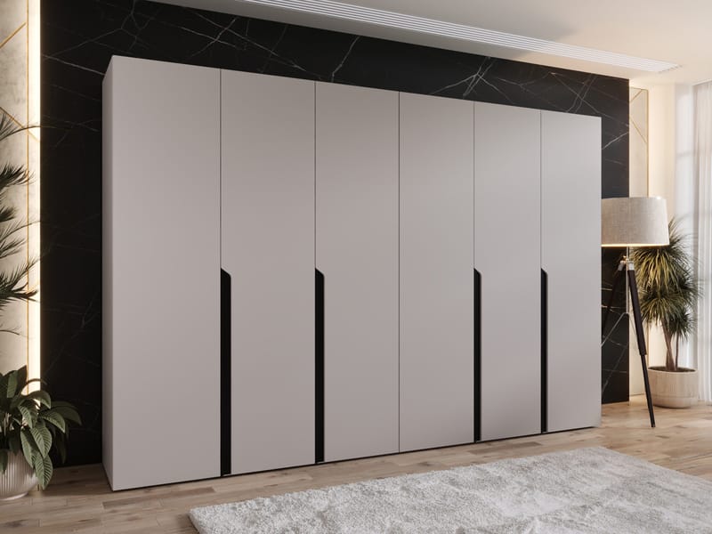 Milias Garderob 300x202 cm - beige, svart - Förvaring - Skåp - Garderobsskåp