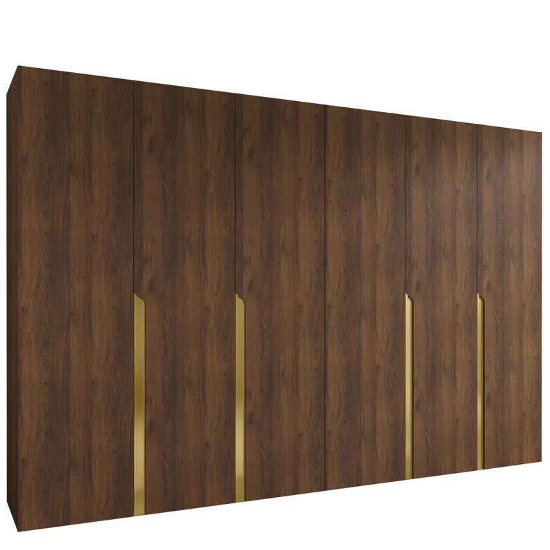 Milias Garderob 300x202 cm, Brun/guld