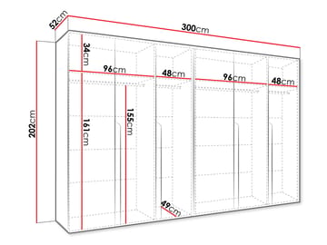 Milias Garderob 300x202 cm - Brun/guld - Förvaring - Skåp - Garderobsskåp