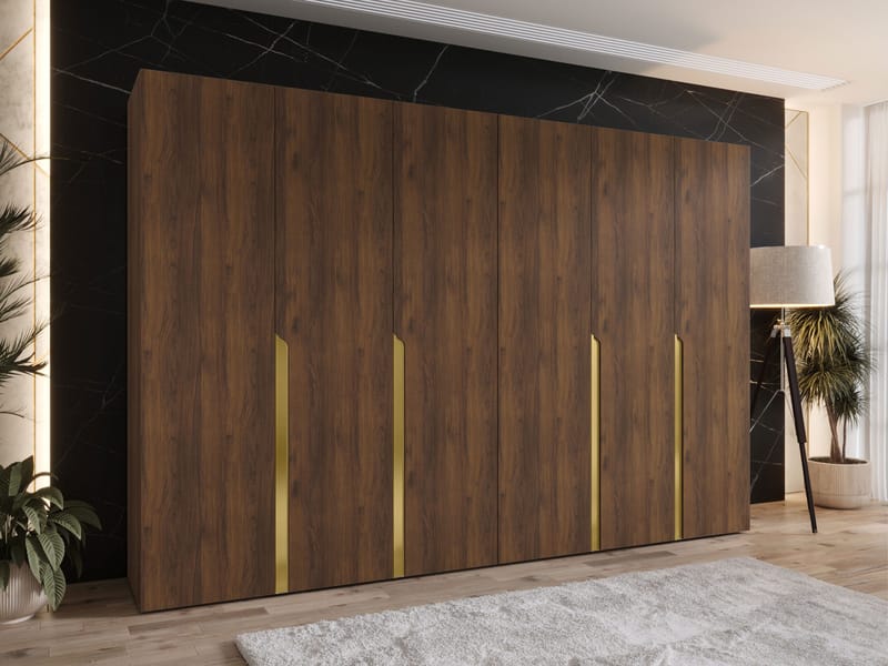 Milias Garderob 300x202 cm - Brun/guld - Förvaring - Skåp - Garderobsskåp