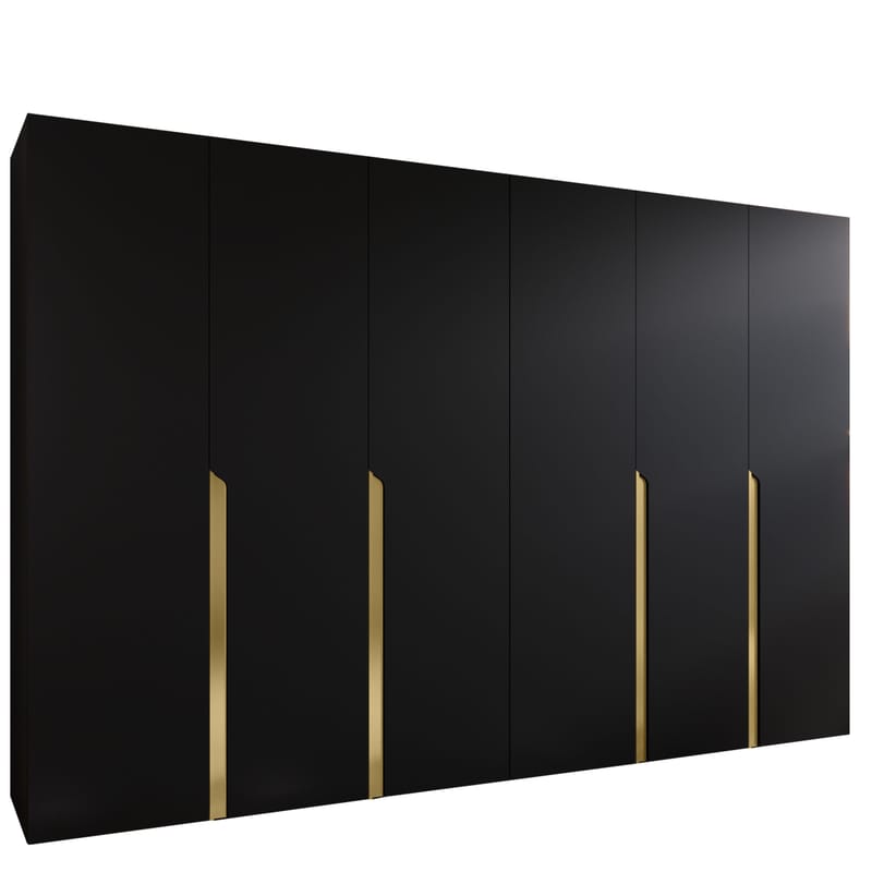 Milias Garderob 300x202 cm, svart/guld
