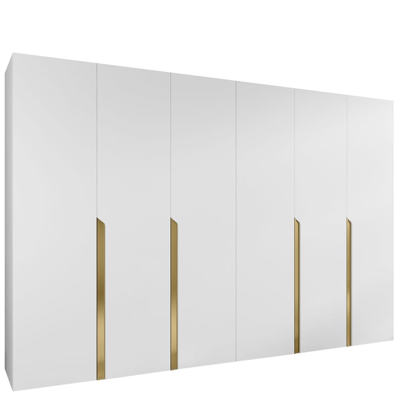 Milias Garderob 300x202 cm, vit, guld