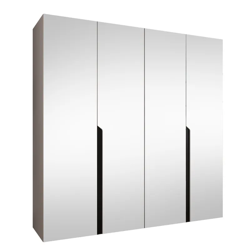 Milias Garderob med spegel 200x202 cm, beige