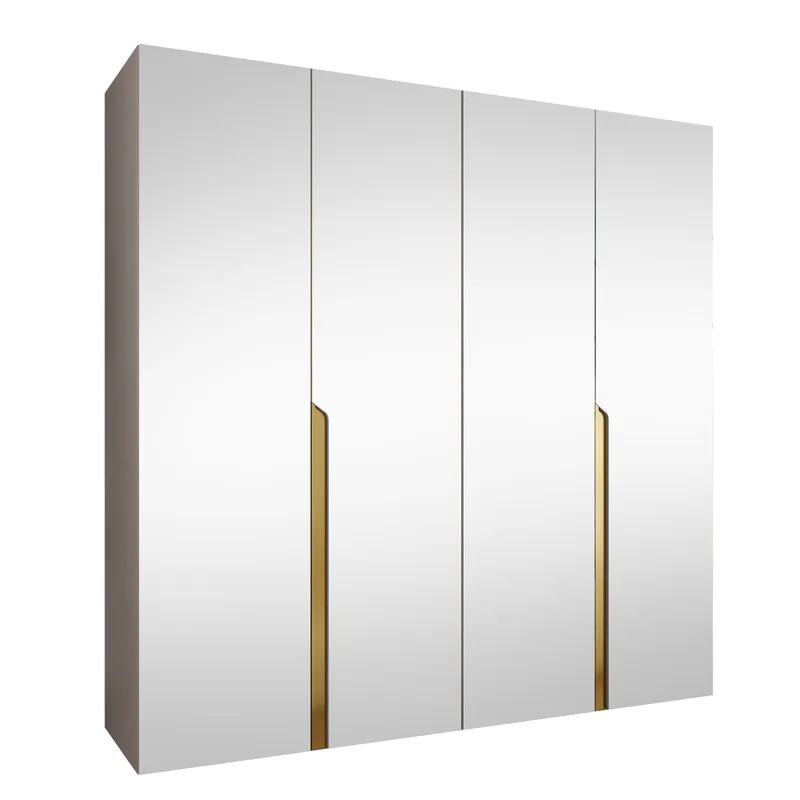 Milias Garderob med spegel 200x202 cm, beige