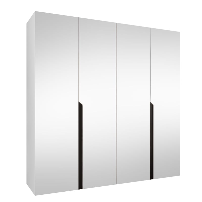 Milias Garderob med spegel 200x202 cm - vit - Förvaring - Skåp - Garderobsskåp