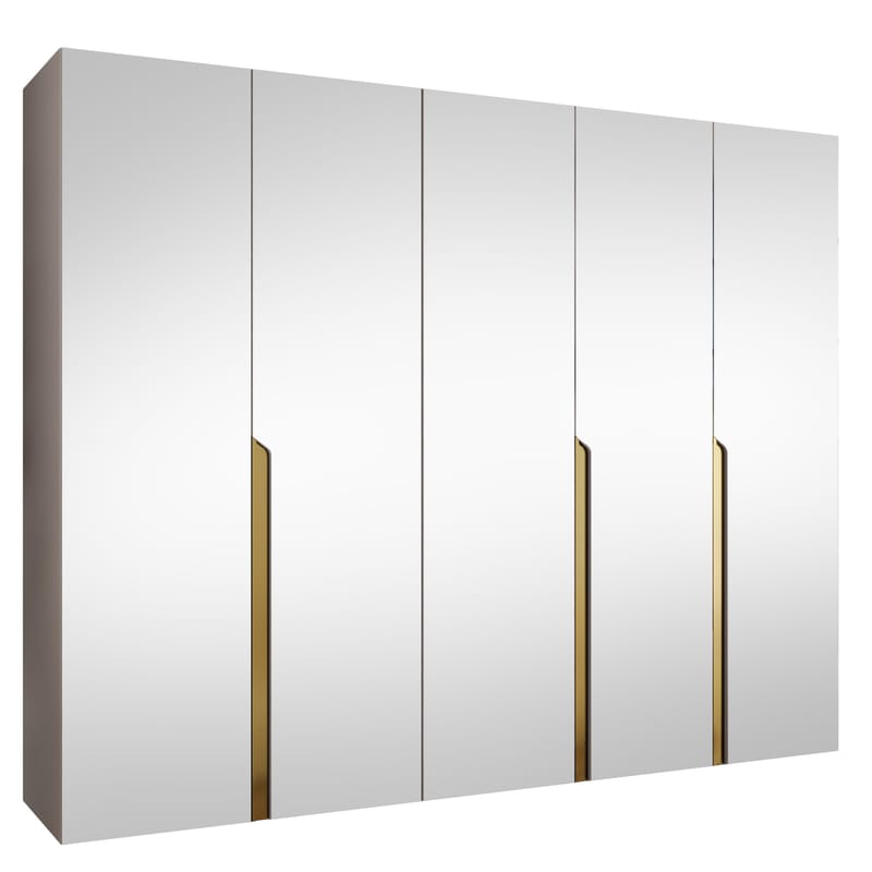 Milias Garderob med spegel 250x202 cm, beige
