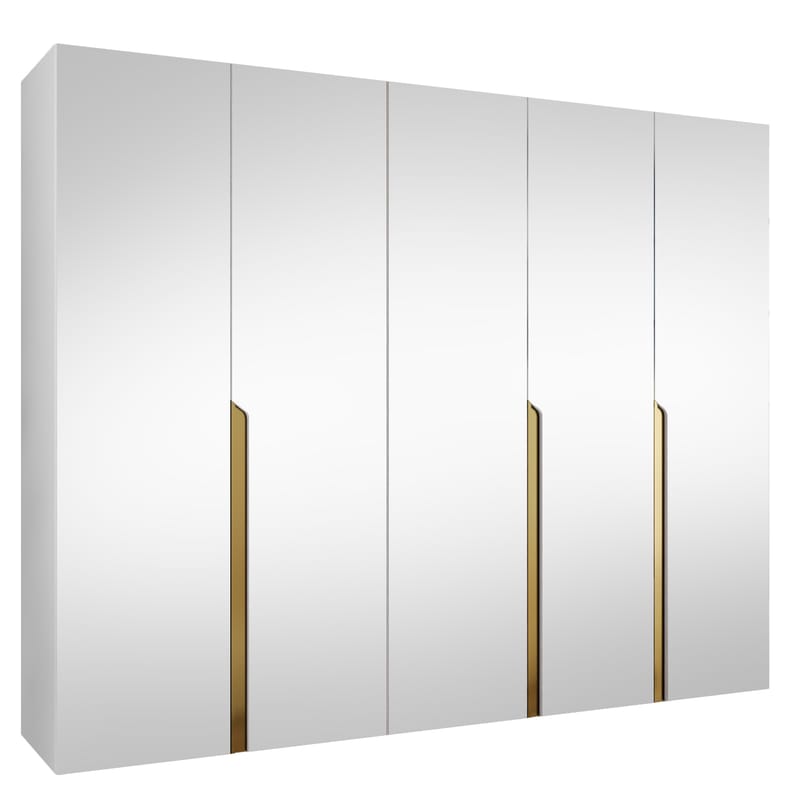 Milias Garderob med spegel 250x202 cm, vit