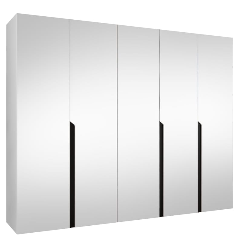 Milias Garderob med spegel 250x202 cm - vit - Förvaring - Skåp - Garderobsskåp