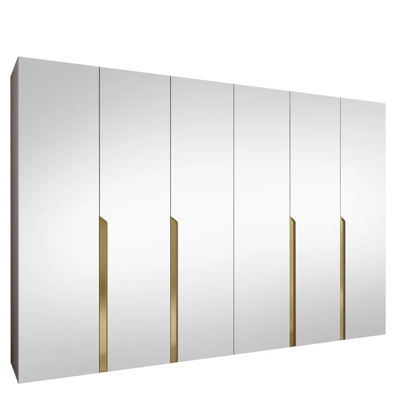 Milias Garderob med spegel 300x202 cm, beige