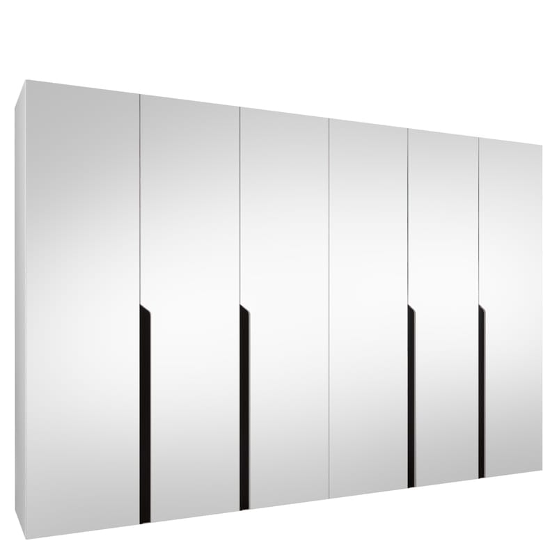 Milias Garderob med spegel 300x202 cm, vit