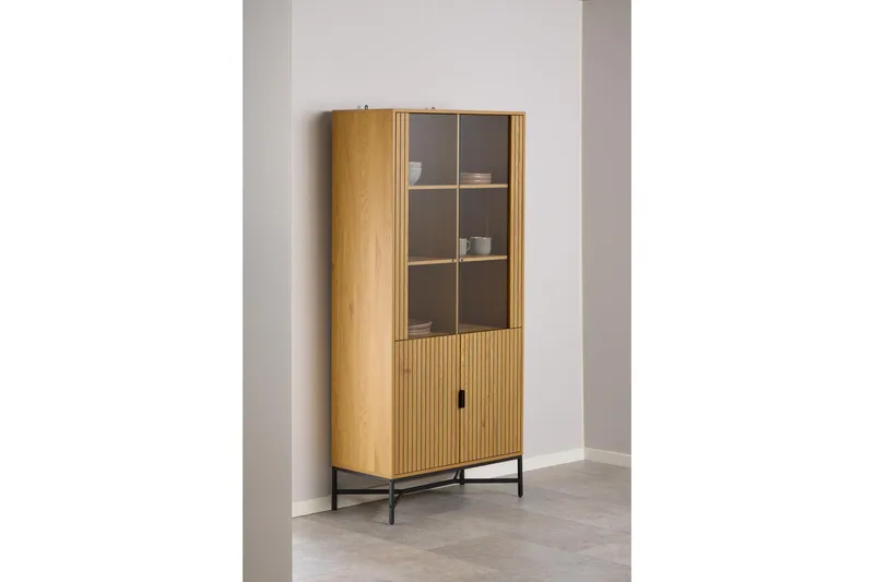 Minu Vitrinskåp 80x180 cm - Natur - Förvaring - Skåp - Vitrinskåp