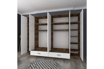 Miralis Garderobsskåp 243x226 cm - Valnöt/Vit - Förvaring - Skåp - Garderobsskåp
