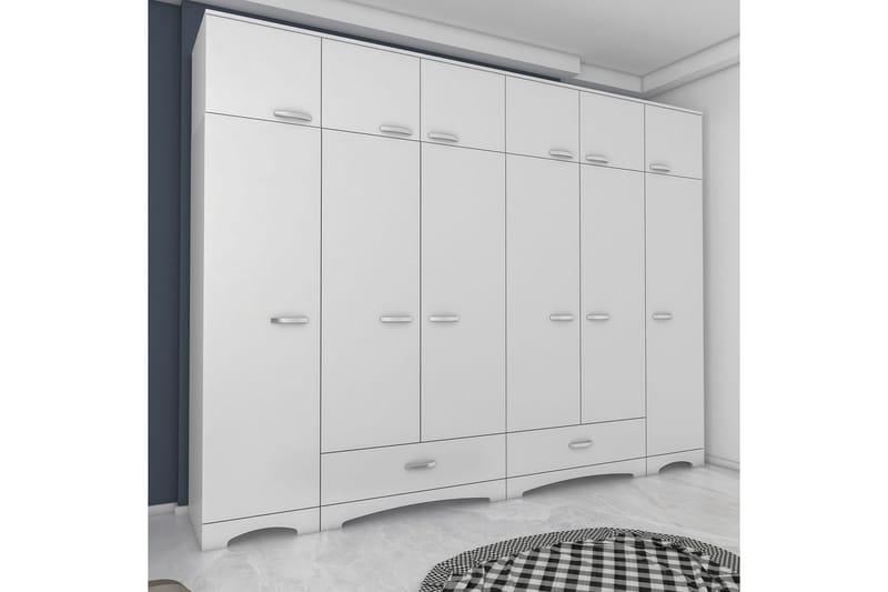 Miralis Garderobsskåp 245x226 cm - Vit - Förvaring - Skåp - Garderobsskåp