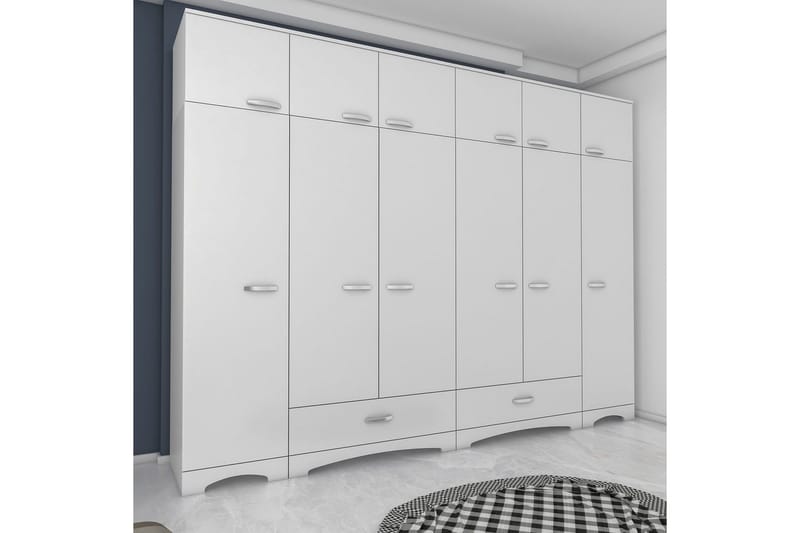 Miralis Garderobsskåp 245x226 cm - Vit - Förvaring - Skåp - Garderobsskåp