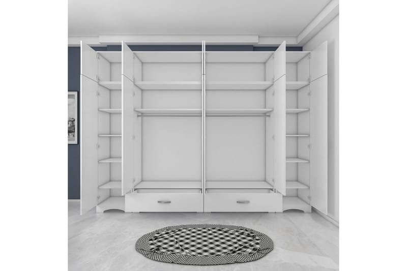 Miralis Garderobsskåp 245x226 cm - Vit - Förvaring - Skåp - Garderobsskåp
