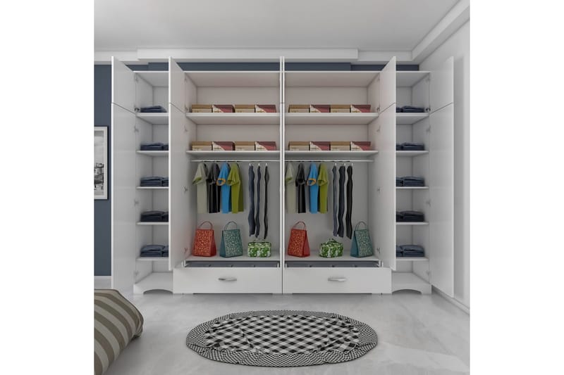 Miralis Garderobsskåp 245x226 cm - Vit - Förvaring - Skåp - Garderobsskåp