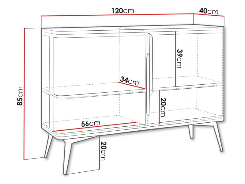 Mireva Skänk 120 cm - beige, guld - Förvaring - Skåp - Barskåp