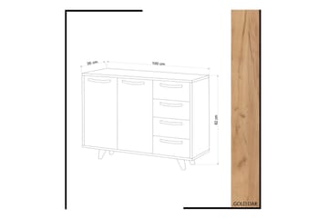 Mod Skänk 100 cm i Mörkt Trä - Vit|Brun - Förvaring - Förvaringsmöbler - Skänkar & sideboards