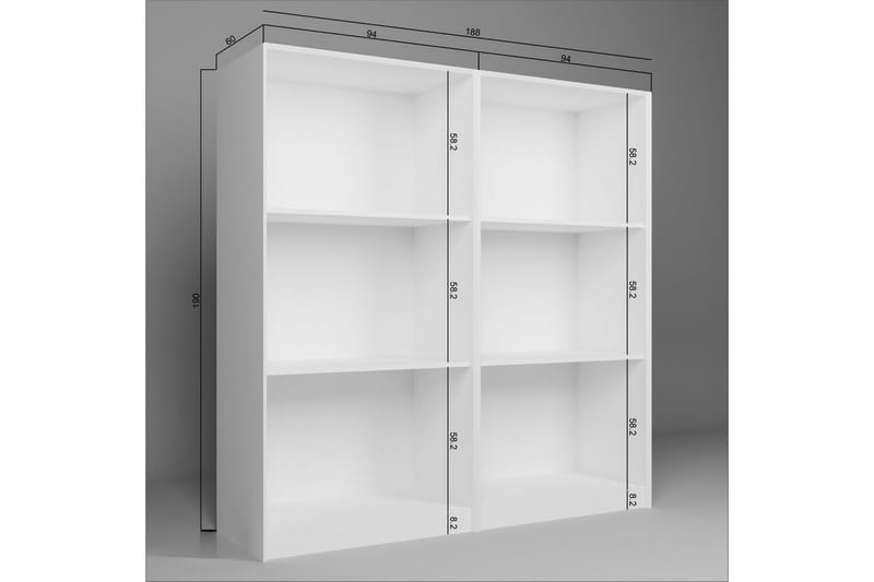 Nagouri Garderobsskåp 188x190 cm - Vit - Förvaring - Skåp - Garderobsskåp