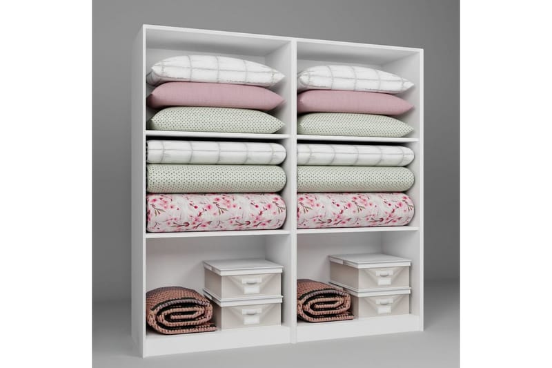 Nagouri Garderobsskåp 188x190 cm - Vit - Förvaring - Skåp - Garderobsskåp