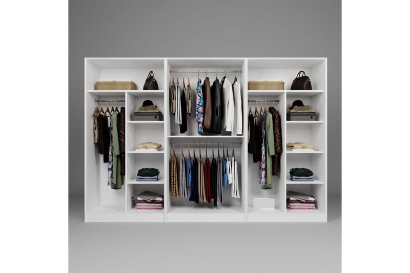 Nagouri Garderobsskåp 280x190 cm - Vit - Förvaring - Skåp - Garderobsskåp