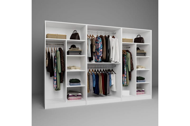 Nagouri Garderobsskåp 280x190 cm - Vit - Förvaring - Skåp - Garderobsskåp