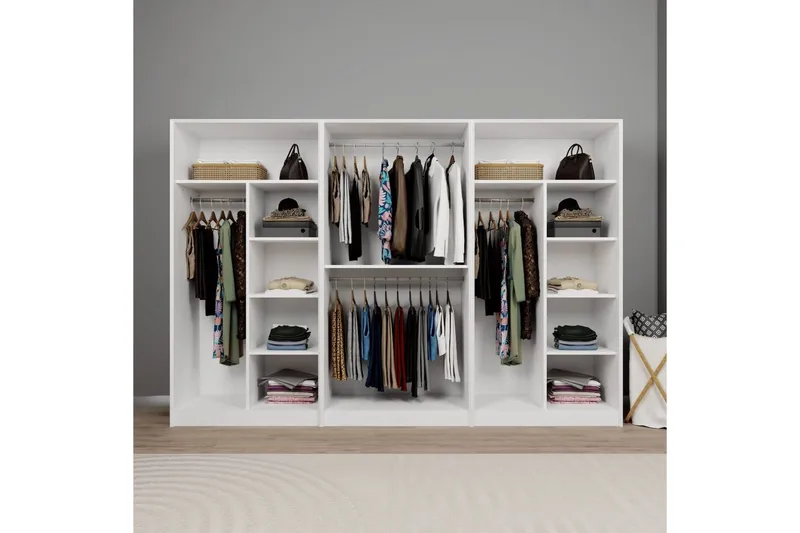 Nagouri Garderobsskåp 280x190 cm - Vit - Förvaring - Skåp - Garderobsskåp