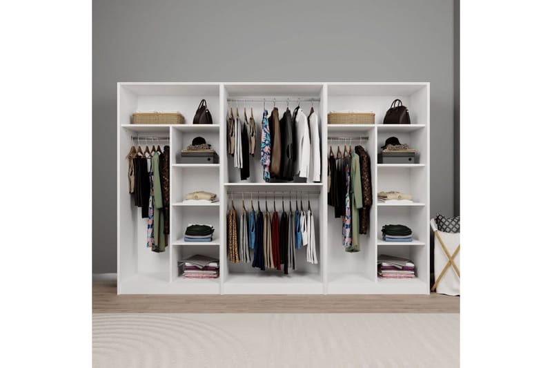 Nagouri Garderobsskåp 280x190 cm - Vit - Förvaring - Skåp - Garderobsskåp