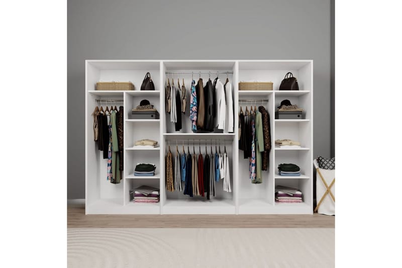 Nagouri Garderobsskåp 280x190 cm - Vit - Förvaring - Skåp - Garderobsskåp