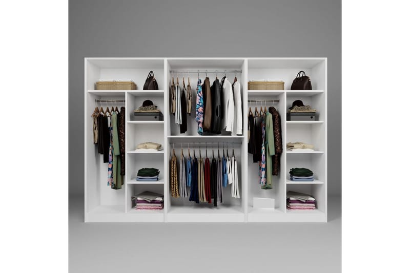 Nagouri Garderobsskåp 280x190 cm - Vit - Förvaring - Skåp - Garderobsskåp