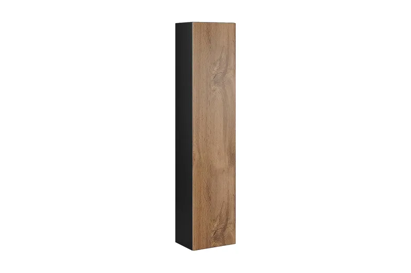 Narbonne Smalt Vitrinskåp 30 cm djup 40 cm bred 180 cm hög Mörkt Trä, Natur/Svart