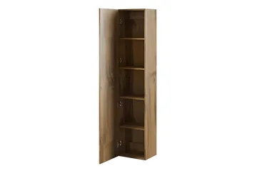 Narbonne Smalt Vitrinskåp 30 cm djup 40 cm bred 180 cm hög Mörkt Trä - Natur/Svart - Förvaring - Skåp - Vitrinskåp