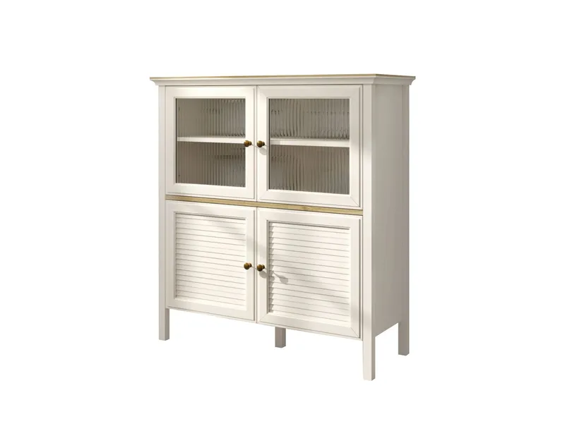 Natira Multifunktionsskåp 110x120 cm, Crème och ek