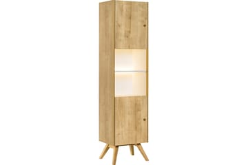 Nature Vitrinskåp 40 cm djup 50,5 cm bred 207,5 cm hög Trä Ek Glas - Natur - Förvaring - Skåp - Vitrinskåp