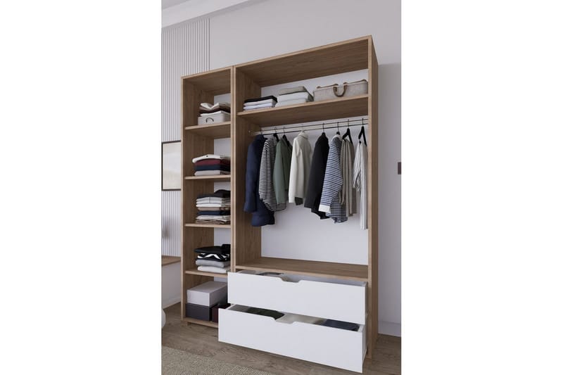 Nordhs Garderobsskåp 130x183 cm - Valnöt - Förvaring - Skåp - Garderobsskåp