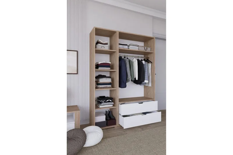 Nordhs Garderobsskåp 130x183 cm - Valnöt - Förvaring - Skåp - Garderobsskåp