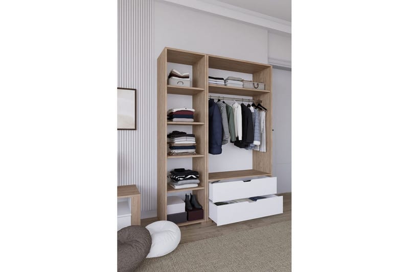 Nordhs Garderobsskåp 130x183 cm - Valnöt - Förvaring - Skåp - Garderobsskåp