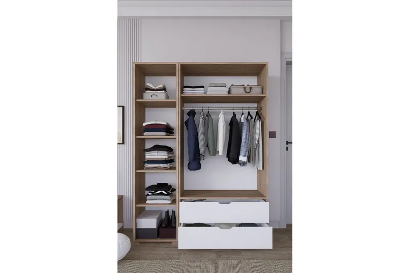 Nordhs Garderobsskåp 130x183 cm - Valnöt - Förvaring - Skåp - Garderobsskåp